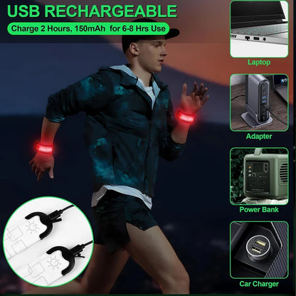 Night Running Armband LED Light Band Cycling Safety Armband Outdoor Sports Safety Arm Belt Leg Warning Rechargeable Wristband