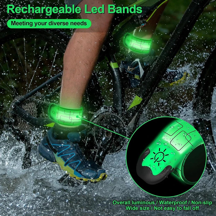 Night Running Armband LED Light Band Cycling Safety Armband Outdoor Sports Safety Arm Belt Leg Warning Rechargeable Wristband