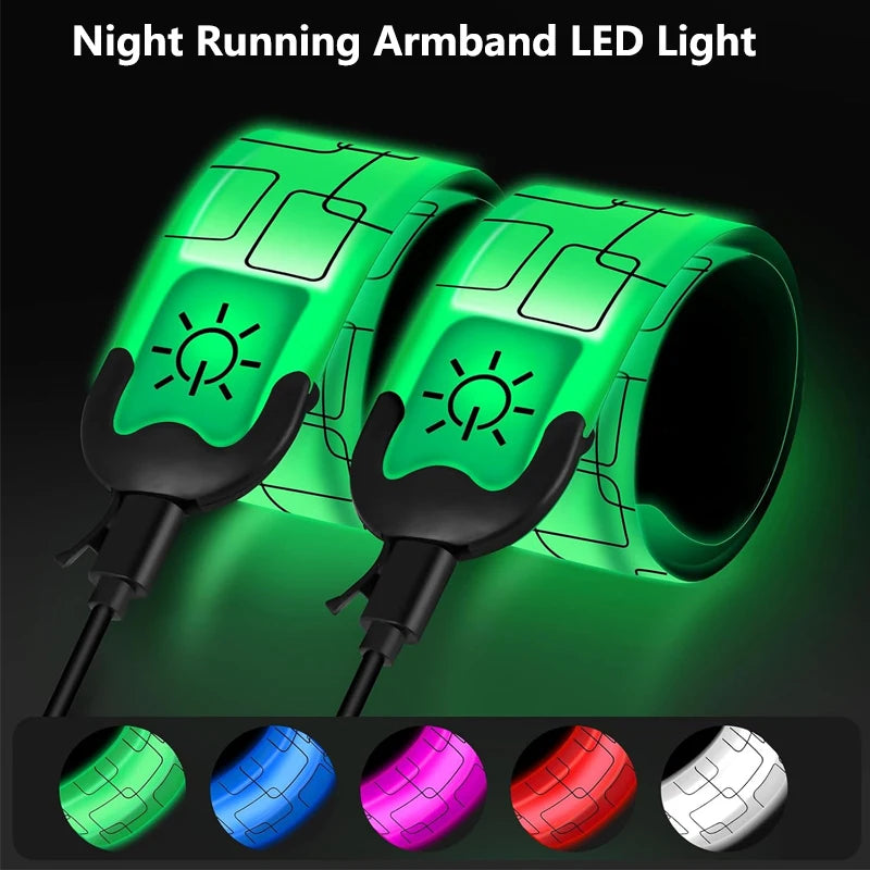 Night Running Armband LED Light Band Cycling Safety Armband Outdoor Sports Safety Arm Belt Leg Warning Rechargeable Wristband